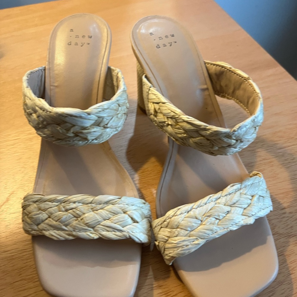 A New Day Women's Cream Woven Sandals